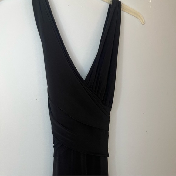 Vera Wang Sleeveless Matte Black Jersey Knit Timeless Classic Maxi Dress Size 4 - Picture 5 of 16